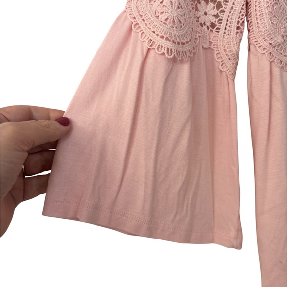 Spense Pink Lace Accent Blouse - Picture 2 of 5